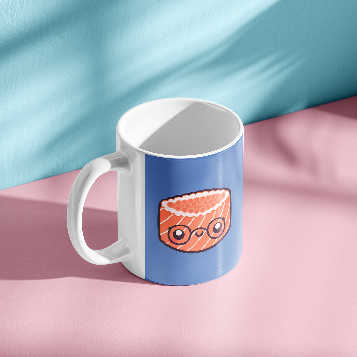 Kute Sushi party ,Mug, 11oz, blue