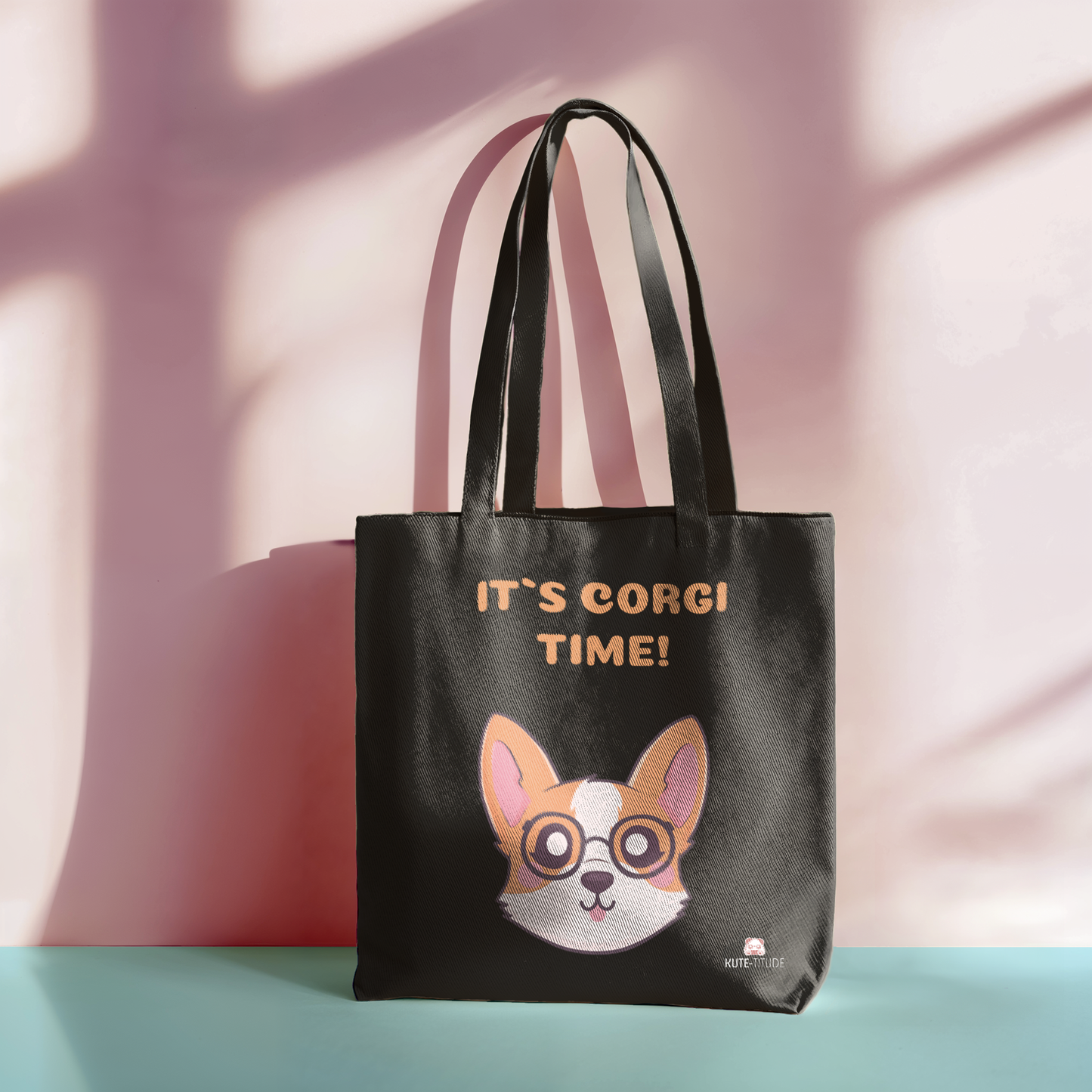 Co-Ku, Organic Cotton Tote Bag, corgi time