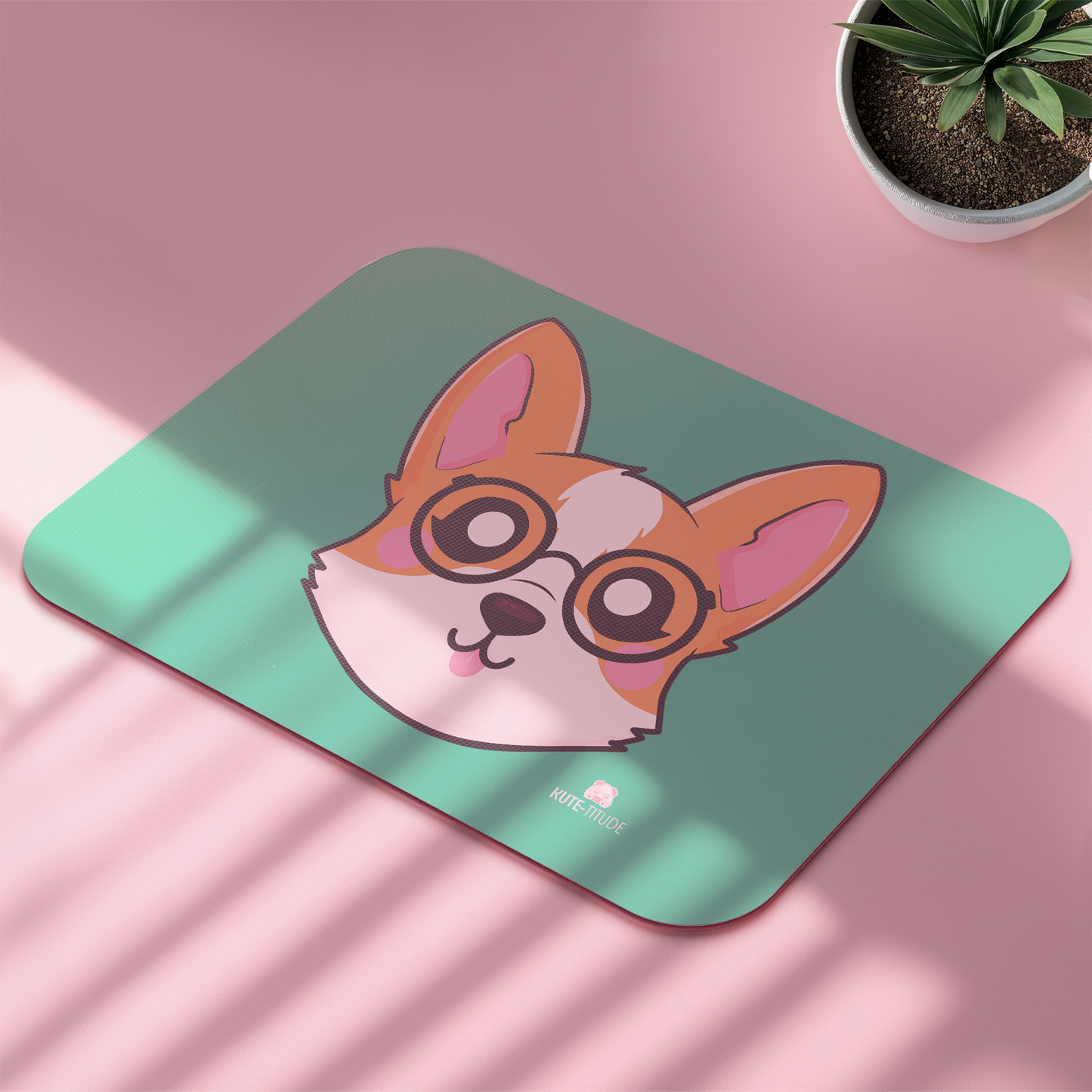 Co-Ku, Mouse Pad, face, bright green