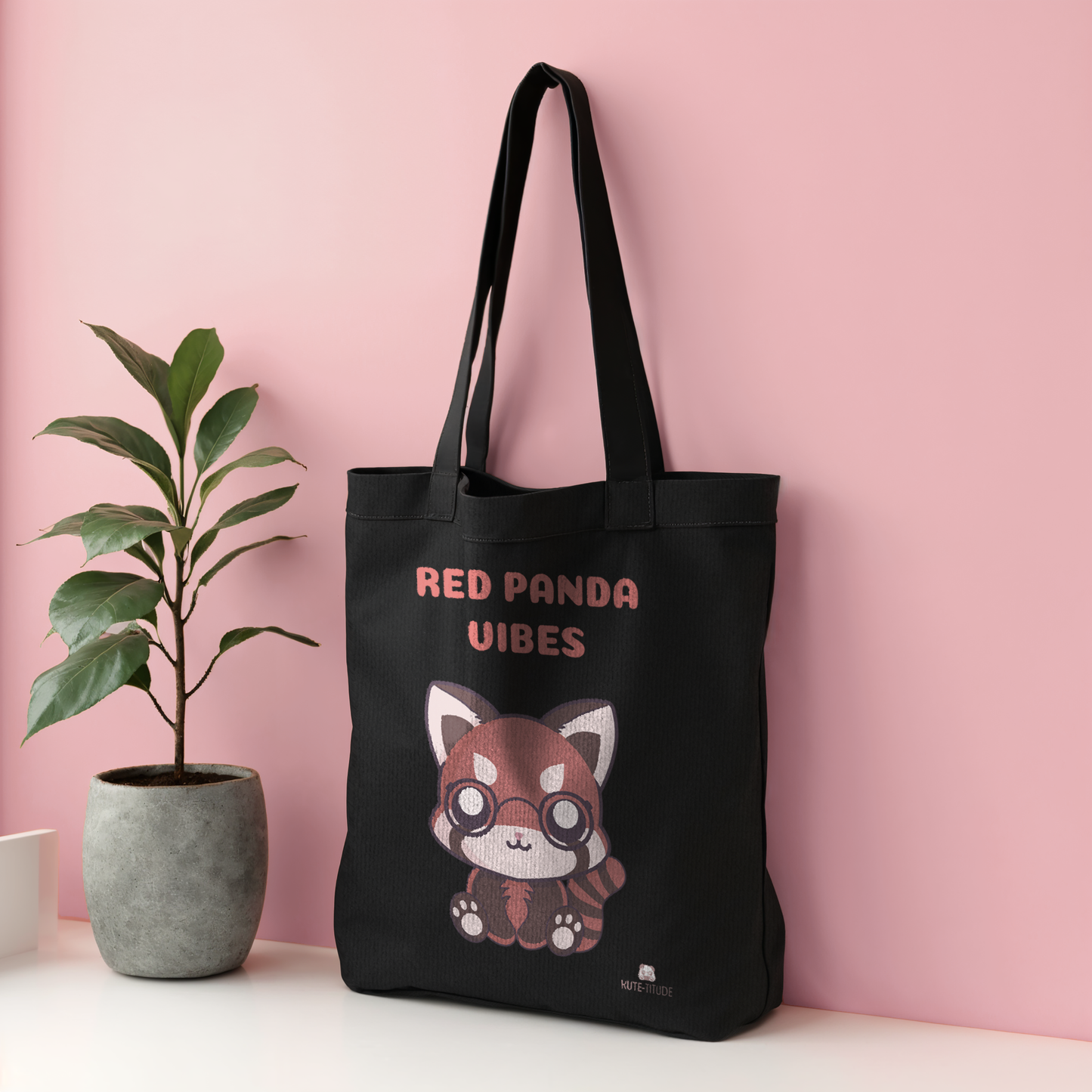 Re-Ku, Organic Cotton Tote Bag, red panda vibes