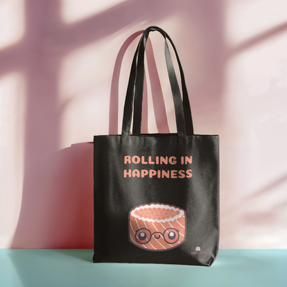 Sal-Ku, Organic Cotton Tote Bag , rolling in happiness