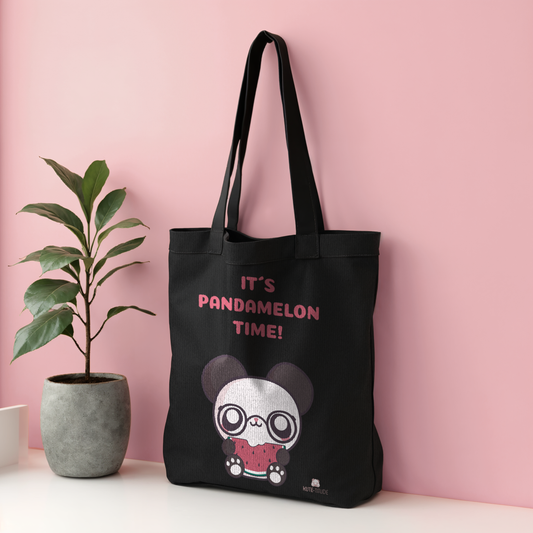 Pan-Ku, Organic Cotton Tote Bag, Pandamelon time